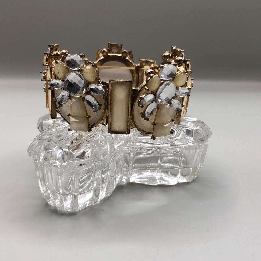 Bejeweled statement stretch bracelet.